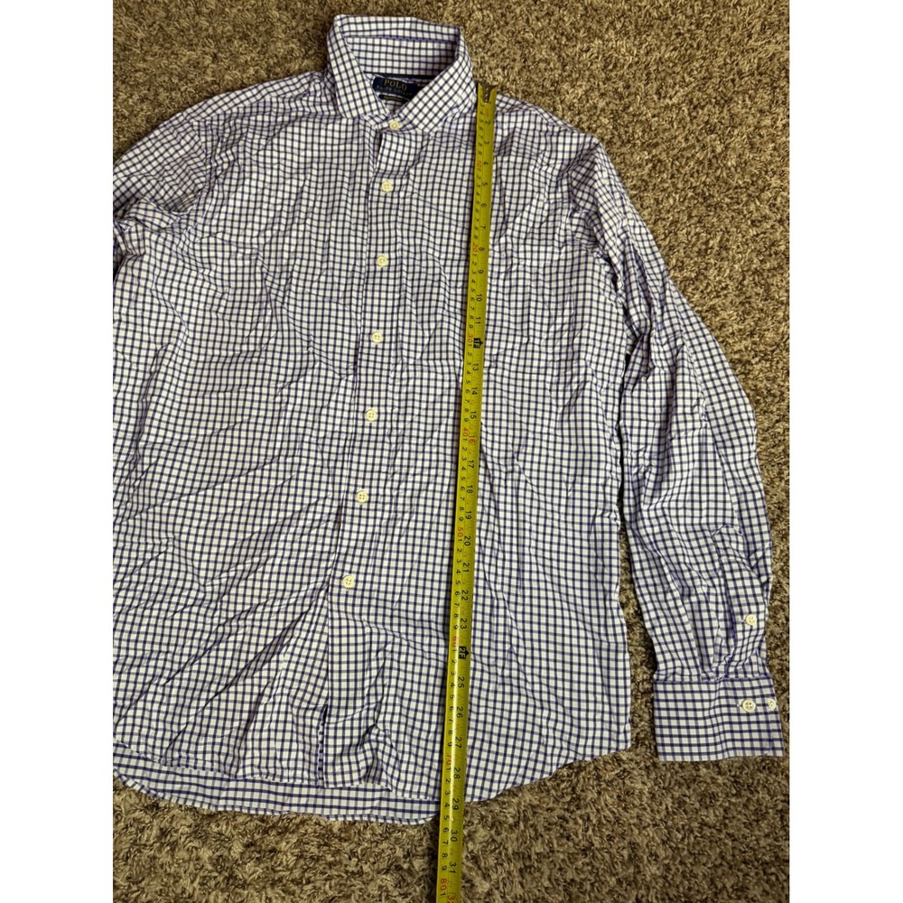 Polo Ralph Lauren Performance Gingham Button Down Shirt Mens Large Purple White - Picture 4 of 6